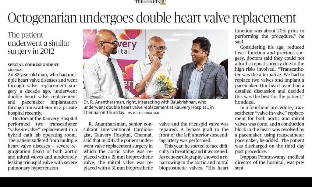 Kauvery Hospital successfully performs double heart valve replacement ...